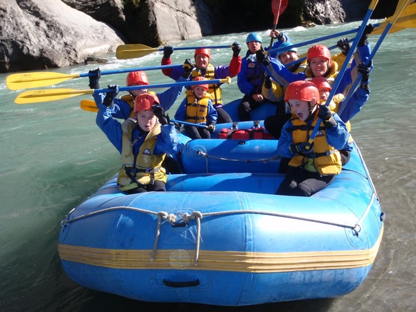 Children on the Family Adventures rafting trip in Queenstown